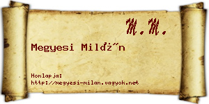 Megyesi Milán névjegykártya
